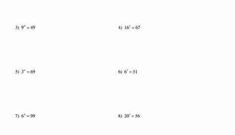 solving exponential equations worksheet pdf