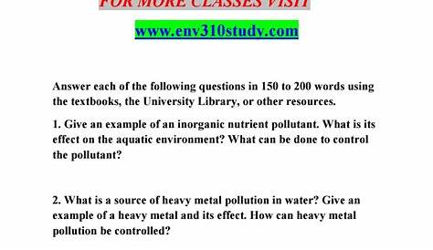 Env 310 week 2 water pollution worksheet by arju1 - Issuu