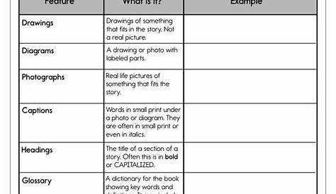 Text Features Worksheet 5Th Grade Pdf