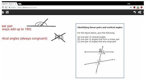 Identifying linear pairs and vertical angles - YouTube