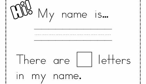 a printable worksheet with the words, my name is there are letters in