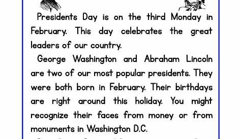 Presidents Day Reading Comprehension Worksheet - Have Fun Teaching