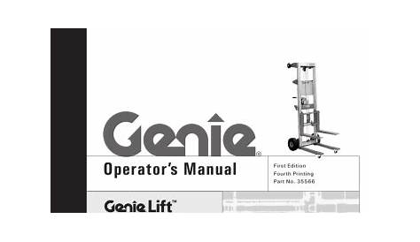 Genie Lift Operator`s Manual | Manualzz