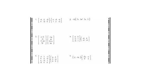 Matrix Operations Practice Worksheet by Mrs E Teaches Math | TPT