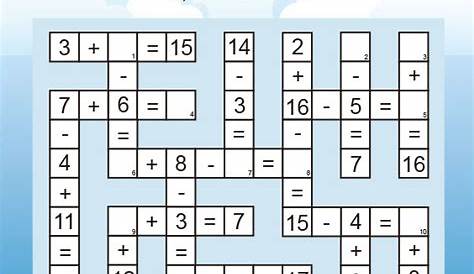 Math Crossword Puzzle Pdf : Math Cross Puzzle Puzzle 27 Education World