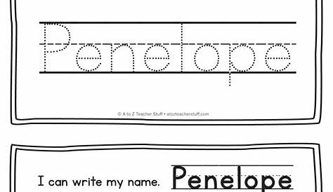 Penelope – Name Printables for Handwriting Practice | A to Z Teacher