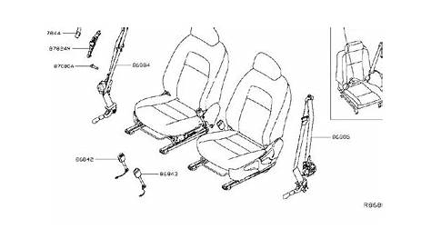 Nissan Altima Belt Buckle, Seat. (Right, Front). Trim, Interior, Body