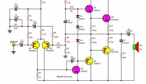 transistor power amplifier schematics