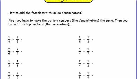 fraction addition worksheet grade 4