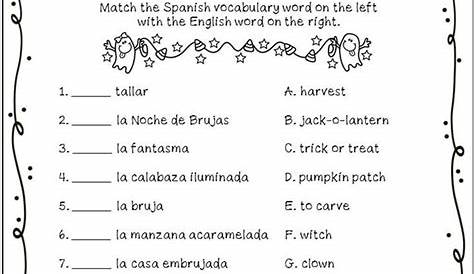 spanish worksheets for 5th graders