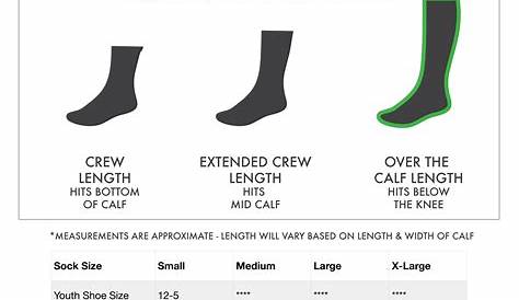 youth soccer socks size chart