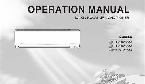 DAIKIN FTXV50WVMA OPERATION MANUAL Pdf Download | ManualsLib