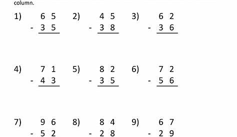 single digit subtraction worksheets