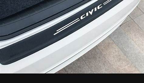 Carbon Fiber Car Door Sill Protector Adesivos, Tronco Traseiro Bumper
