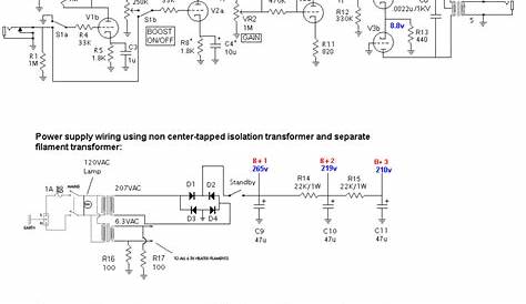 guitar tube amplifier circuit diagram