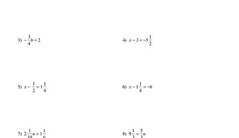 fractional equations worksheet