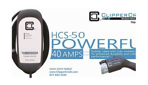 ClipperCreek HCS-50 with 40 amps available to the vehicle