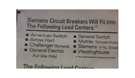 murray circuit breaker compatibility chart