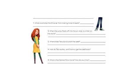 the lorax questions worksheet