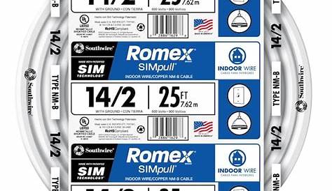 Southwire 25-ft 14 / 2 Romex SIMpull Solid Indoor Non-Metallic Wire (By