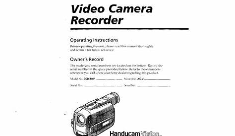 SONY CCD-TRV62 OPERATING INSTRUCTIONS (PRIMARY MANUAL) CAMCORDER
