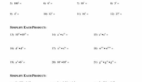 math worksheet exponents