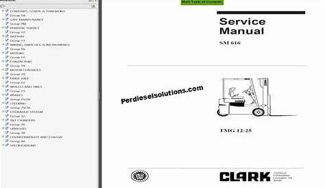 Clark Forklift Service Manual, Schematic & Service Bulletins 2020 PDF
