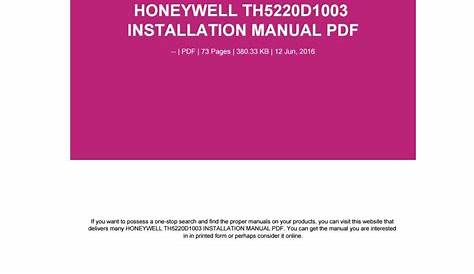 Honeywell th5220d1003 installation manual pdf by yulia45abadi - Issuu