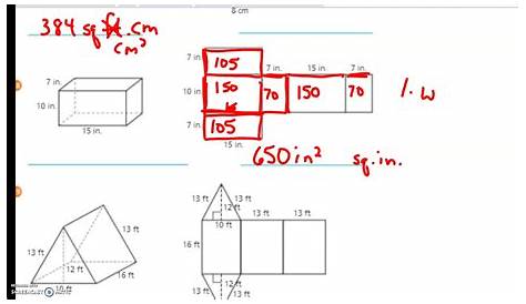nets and surface area worksheet