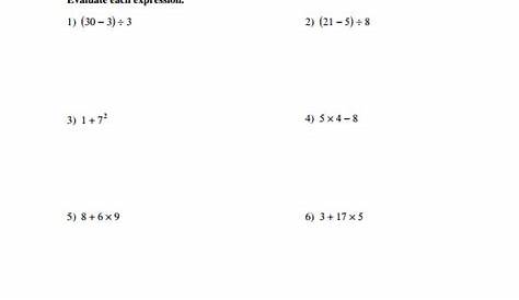 FREE 11+ Sample Order of Operations Worksheet Templates in PDF