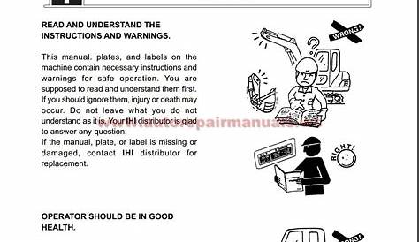 IHI 15NX HYDRAULIC MINI EXCAVATOR Service Guide | Auto Repair Manual