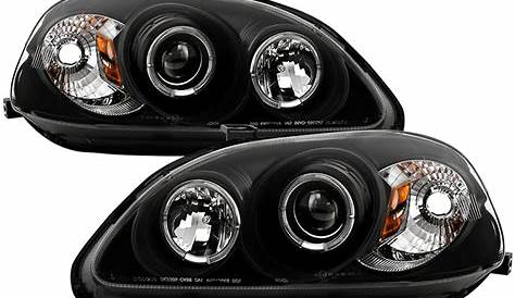Spyder Auto | Honda Civic 96-98 Projector Headlights - LED Halo - Amber Reflector - Black - High