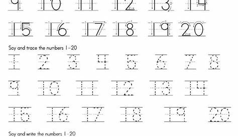 free printable kindergarten number worksheets activity | Writing