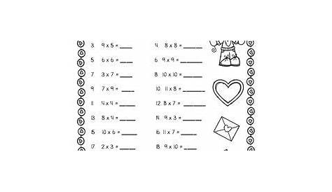 valentine's day multiplication worksheets