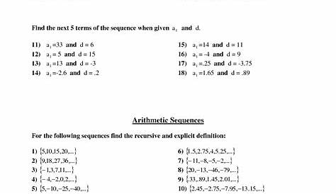 geometric sequences worksheet answers
