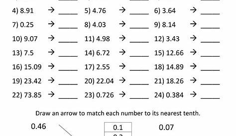 rounding to the tenths place worksheets