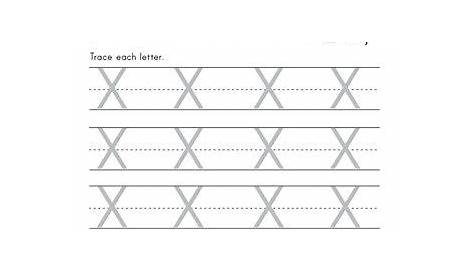 Letter X Tracing Worksheet in 2021 | Kindergarten worksheets