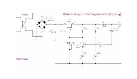 Battery charger circuit diagram with auto cut-off
