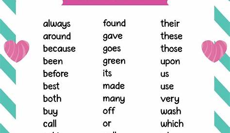 10 Best Second Grade Sight Words Printable PDF for Free at Printablee