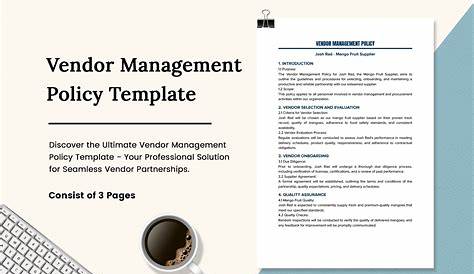 vendor management policy template pdf