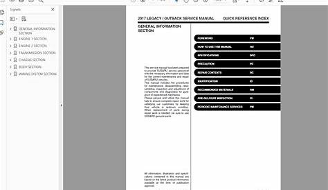2017 subaru outback service manual pdf