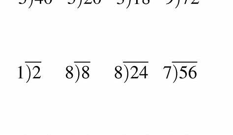 long division math sheets