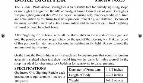 bushnell laser bore sighter owner manual