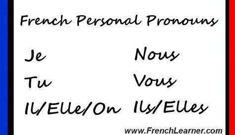 french personal pronouns chart