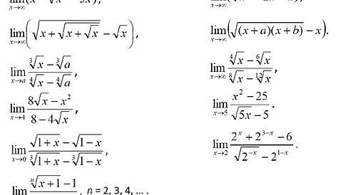 limits math practice problems