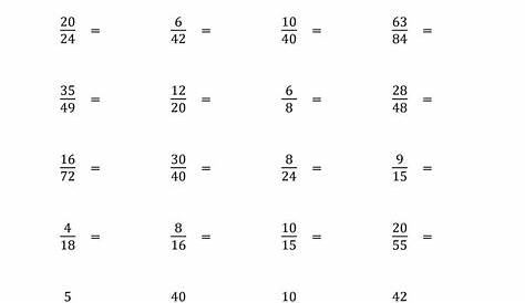 reducing fractions to lowest terms worksheets
