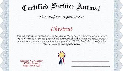 service dog template pdf