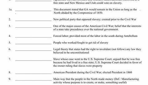 America The Story Of Us Civil War Worksheet Answers — db-excel.com