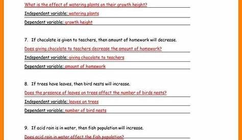 scientific variables worksheets