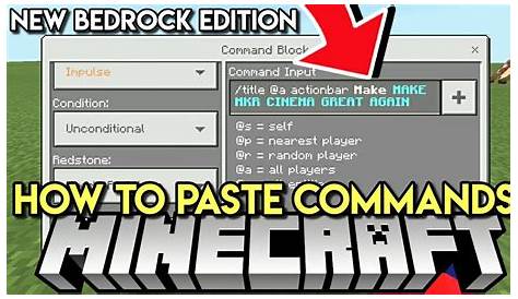 How to paste commands in command blocks | NEW MINECRAFT BEDROCK EDITION